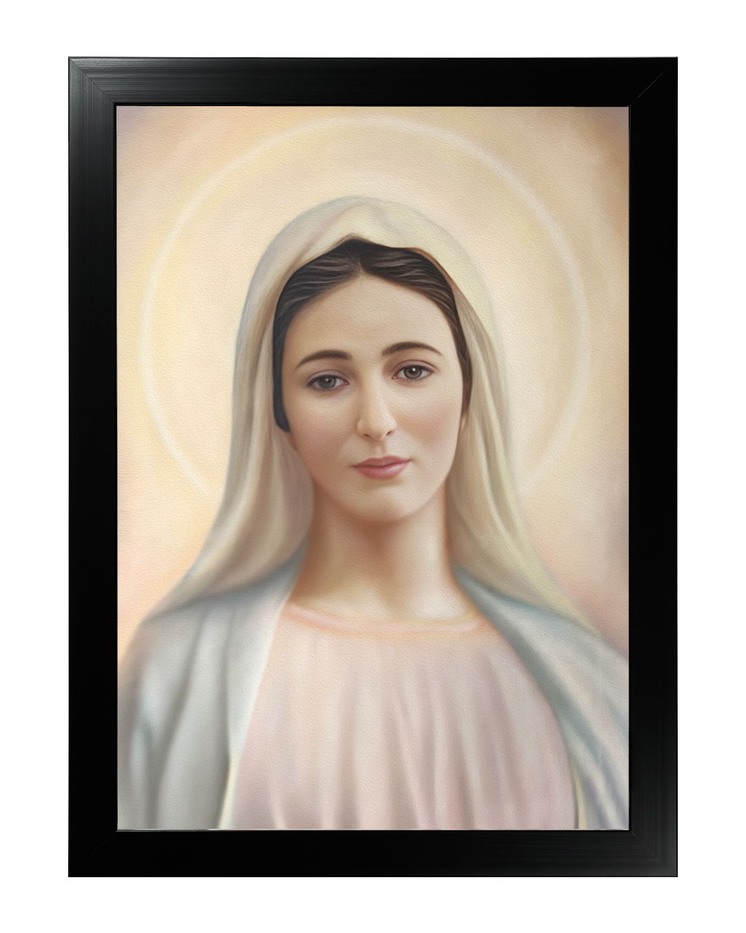 Obraz w rozmiarze 50x70 cm oprawiony w ramę E w kolorze czarnym. Szerokość ramy ok. 4,5 cm.