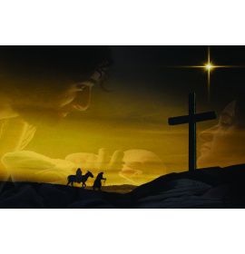 Boże Narodzenie - Tło szopki - 20 - Baner religijny - 300x200 cm
