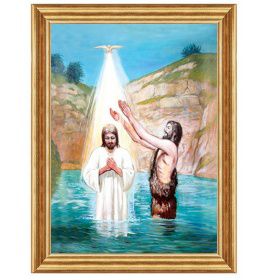 Chrzest Pana Jezusa w Jordanie - Ogród różańcowy I - Obraz biblijny