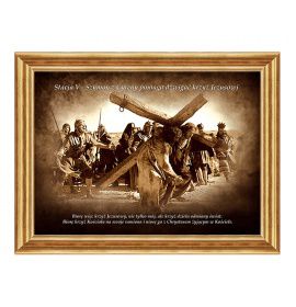 Szymon pomaga nieść krzyż Jezusowi - Stacja V - wg rozważań Stefana Wyszyńskiego