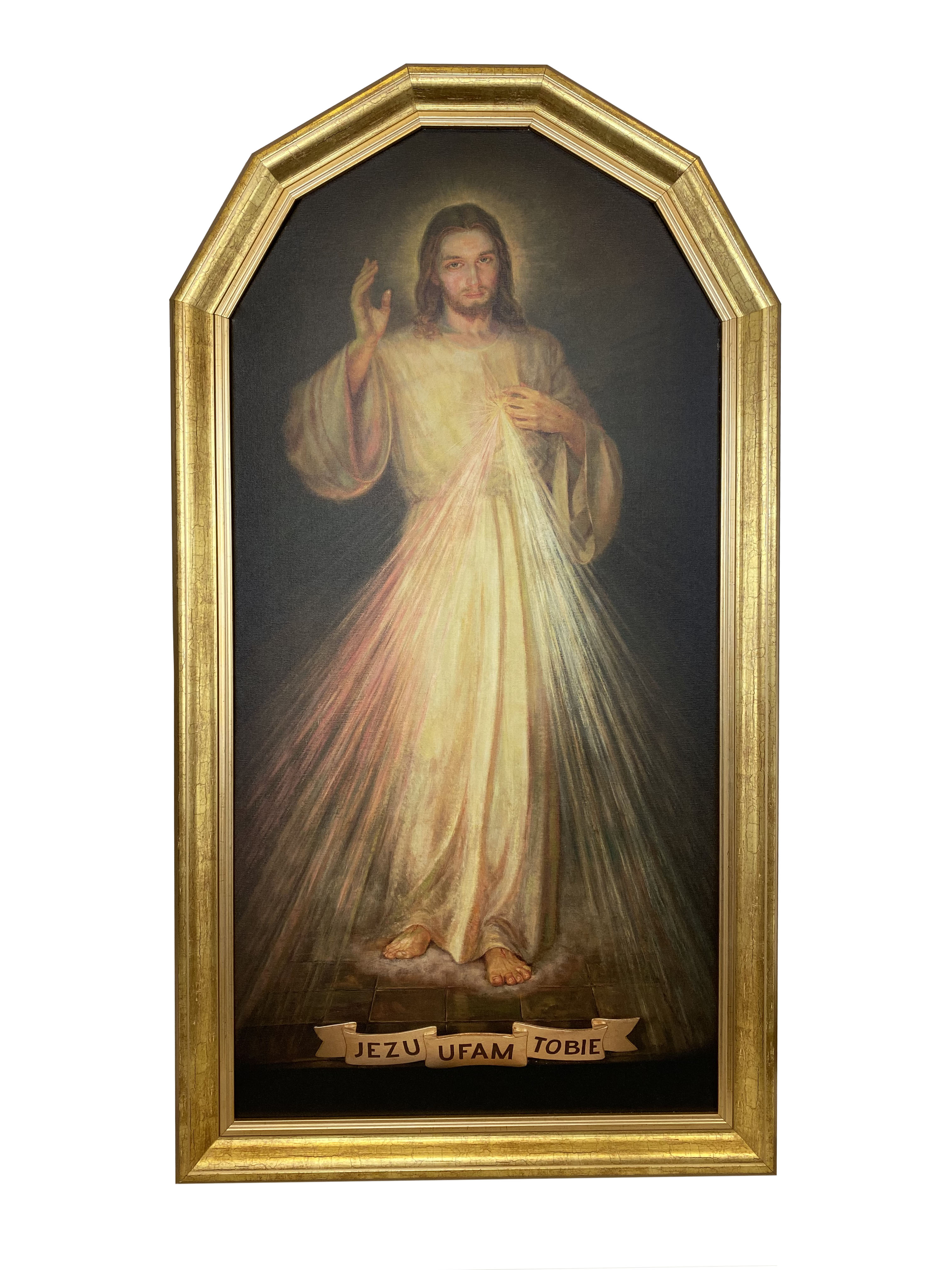Jezu, ufam Tobie - ŁUK - Oficjalny obraz - Łagiewniki - 60x110 cm - 24 - Obraz religijny w ramie B
