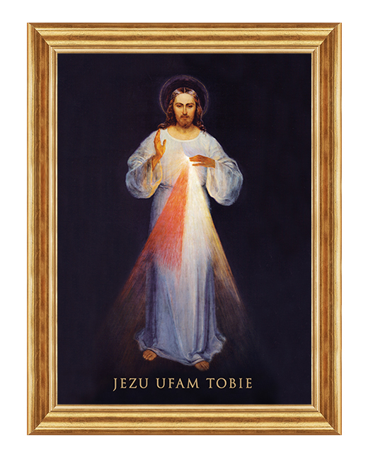 Jezu Ufam Tobie - Wilno - Napis złoty - 21 - Obraz religijny