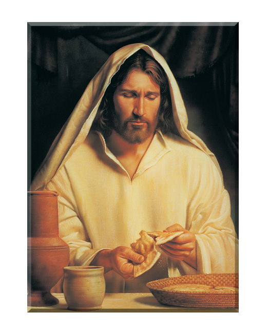 Jezus łamiący chleb - Obraz religijny