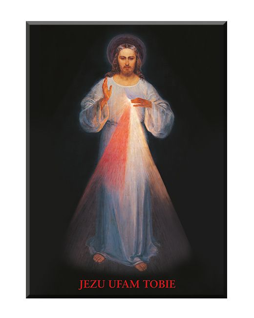 Jezu Ufam Tobie - Wilno - Napis czerwony - 03 - Obraz religijny