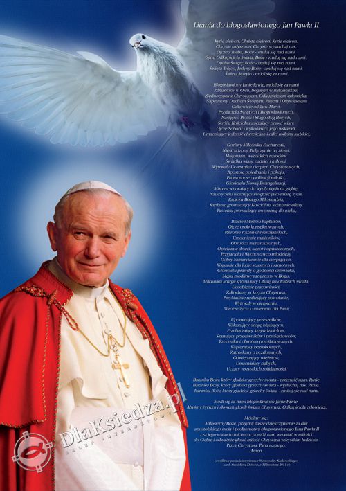 Litania do świętego Jana Pawła II - plansza 100x140