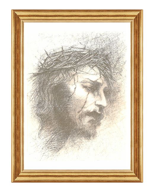Pan Jezus w koronie cierniowej - Sepia - 05 - Obraz religijny