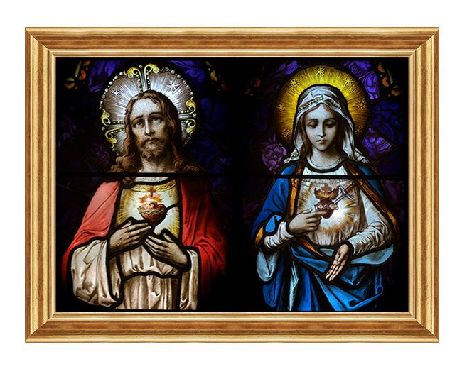 Serce Jezusa - Serce Maryi - Matka Boża i Jezus - 02 - Obraz religijny