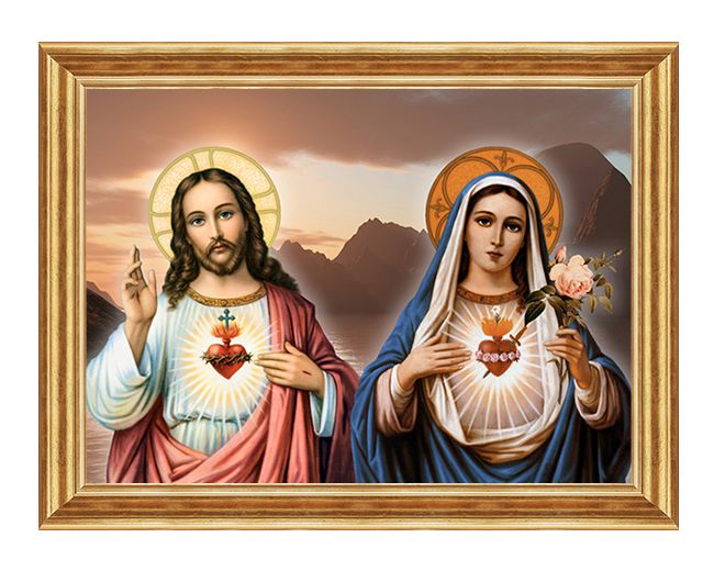 Serce Jezusa - Serce Maryi - Matka Boża i Jezus - 03 - Obraz religijny