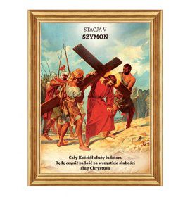Szymon pomaga nieść krzyż Jezusowi - Stacja V - Lubaczów II