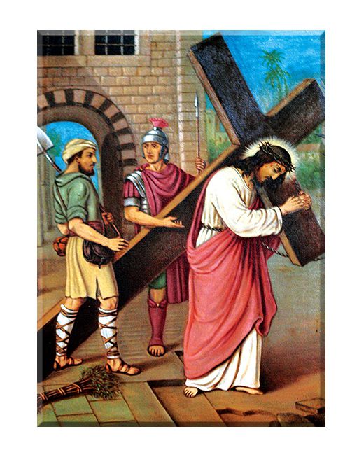 Szymon pomaga nieść krzyż Jezusowi - Stacja V - Boleszyn