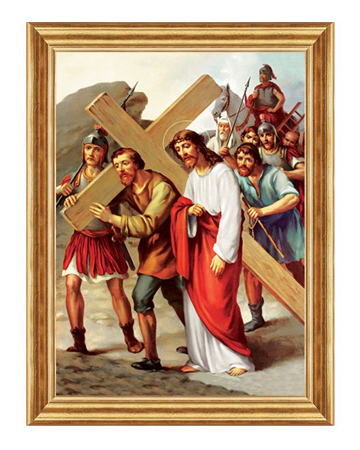 Szymon pomaga nieść krzyż Jezusowi - Stacja V - Florencja
