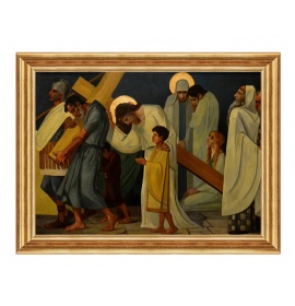 Szymon pomaga nieść krzyż Jezusowi - Stacja V - Monako