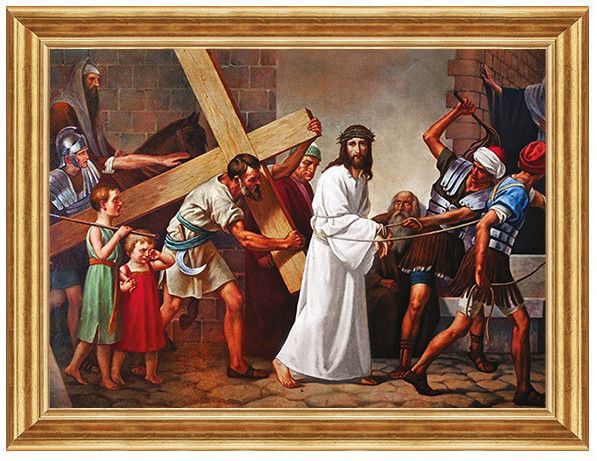 Szymon pomaga nieść krzyż Jezusowi - Stacja V - Rzym