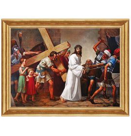 Szymon pomaga nieść krzyż Jezusowi - Stacja V - Rzym