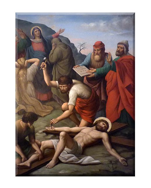 Jezus przybity do krzyża - Stacja XI - Kraków