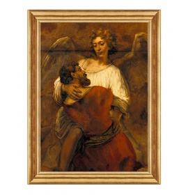Walka Jakuba z Aniołem - Rembrandt - 06 - Obraz religijny