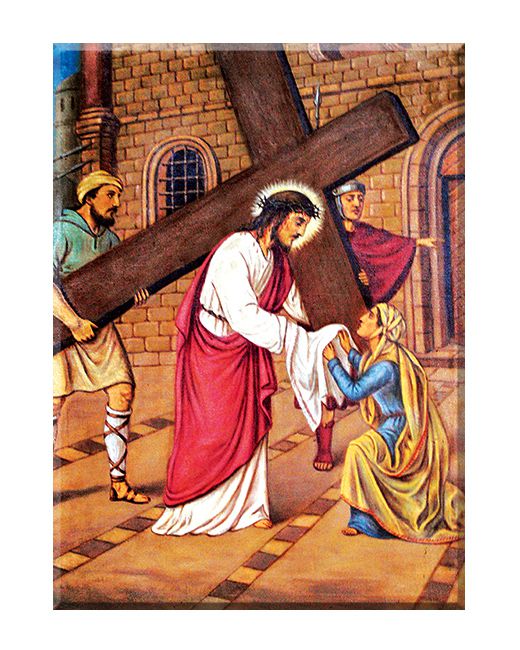 Weronika ociera twarz Jezusowi - Stacja VI - Boleszyn